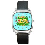 Earth Day Square Metal Watch Front