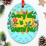 Earth Day Ornament (Oval Filigree) Front