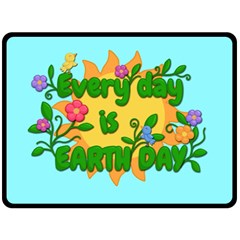 Earth Day Double Sided Fleece Blanket (large)  by Valentinaart