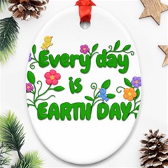 Earth Day Ornament (oval) by Valentinaart