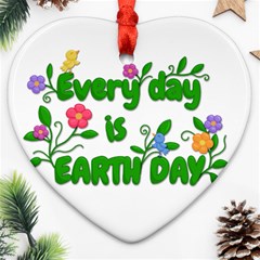 Earth Day Ornament (heart) by Valentinaart