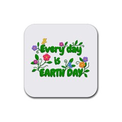 Earth Day Rubber Coaster (square)  by Valentinaart