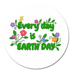 Earth Day Magnet 5  (round) by Valentinaart