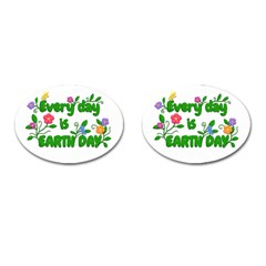 Earth Day Cufflinks (oval) by Valentinaart