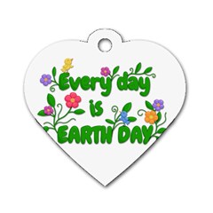 Earth Day Dog Tag Heart (two Sides) by Valentinaart