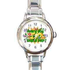 Earth Day Round Italian Charm Watch by Valentinaart