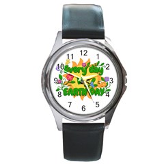 Earth Day Round Metal Watch