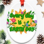 Earth Day Ornament (Oval) Front