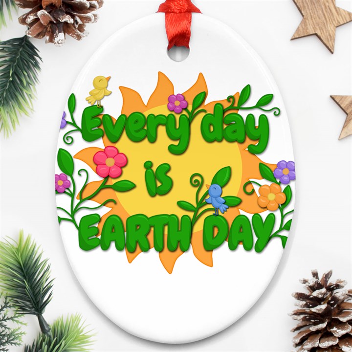 Earth Day Ornament (Oval)