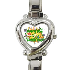 Earth Day Heart Italian Charm Watch