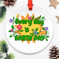 Earth Day Ornament (round) by Valentinaart