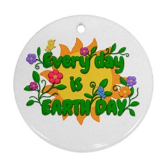 Earth Day Round Ornament (two Sides) by Valentinaart