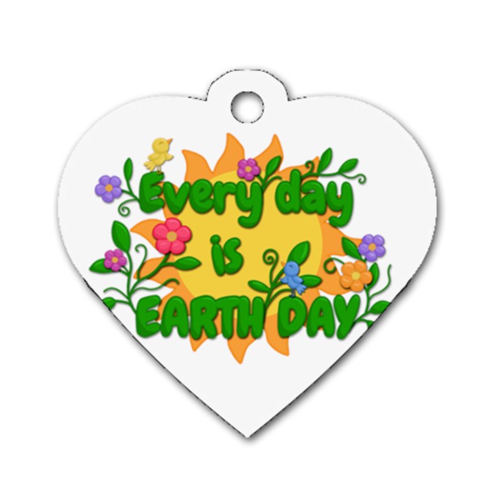 Earth Day Dog Tag Heart (Two Sides)