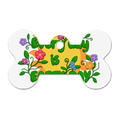 Earth Day Dog Tag Bone (One Side)