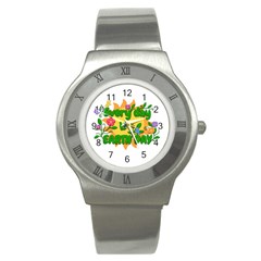 Earth Day Stainless Steel Watch by Valentinaart