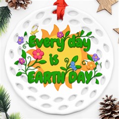 Earth Day Ornament (round Filigree) by Valentinaart