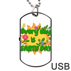 Earth Day Dog Tag USB Flash (Two Sides)