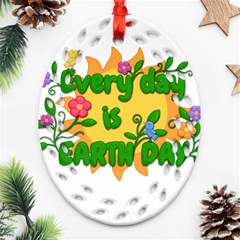 Earth Day Ornament (Oval Filigree)