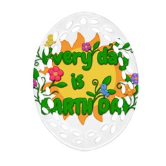 Earth Day Oval Filigree Ornament (Two Sides)