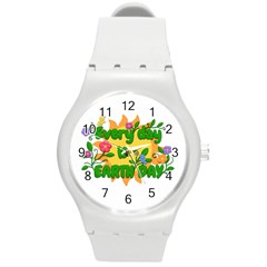 Earth Day Round Plastic Sport Watch (M)