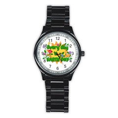 Earth Day Stainless Steel Round Watch