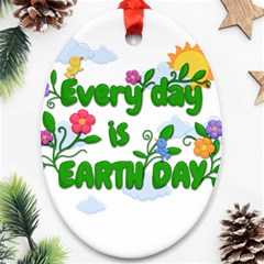 Earth Day Ornament (oval) by Valentinaart