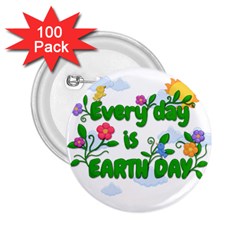 Earth Day 2 25  Buttons (100 Pack)  by Valentinaart