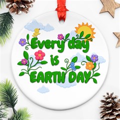 Earth Day Round Ornament (two Sides) by Valentinaart