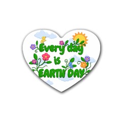 Earth Day Rubber Coaster (heart)  by Valentinaart