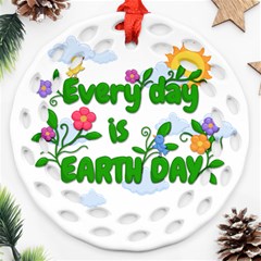 Earth Day Ornament (round Filigree) by Valentinaart