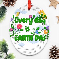 Earth Day Ornament (oval Filigree) by Valentinaart