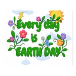 Earth Day Double Sided Flano Blanket (Large)  80 x60  Blanket Front