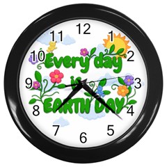 Earth Day Wall Clocks (black) by Valentinaart