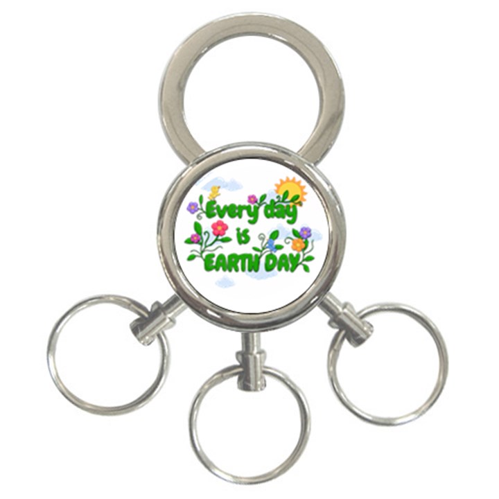 Earth Day 3-Ring Key Chains