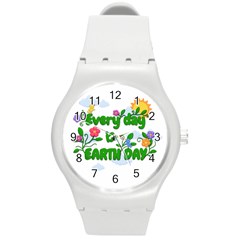 Earth Day Round Plastic Sport Watch (m) by Valentinaart