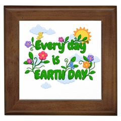 Earth Day Framed Tiles by Valentinaart