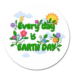 Earth Day Magnet 5  (round) by Valentinaart