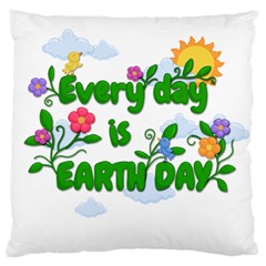 Earth Day Large Cushion Case (one Side) by Valentinaart