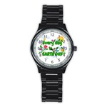 Earth Day Stainless Steel Round Watch Front