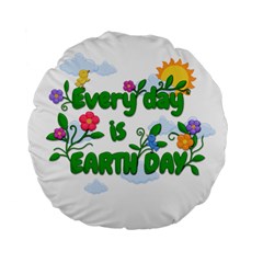 Earth Day Standard 15  Premium Flano Round Cushions by Valentinaart