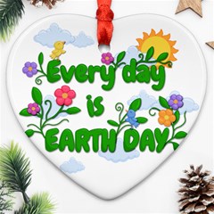 Earth Day Ornament (heart) by Valentinaart