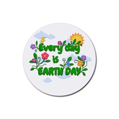 Earth Day Rubber Round Coaster (4 Pack)  by Valentinaart