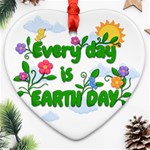 Earth day Heart Ornament (Two Sides) Front