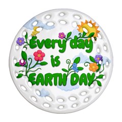 Earth Day Ornament (round Filigree) by Valentinaart