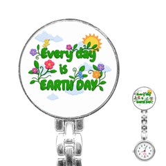 Earth Day Stainless Steel Nurses Watch by Valentinaart