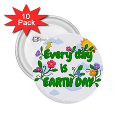 Earth Day 2 25  Buttons (10 Pack)  by Valentinaart