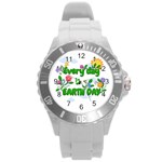 Earth day Round Plastic Sport Watch (L) Front