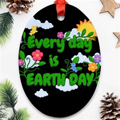 Earth Day Ornament (oval) by Valentinaart