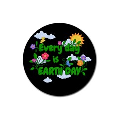 Earth Day Rubber Round Coaster (4 Pack)  by Valentinaart