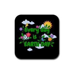 Earth Day Rubber Coaster (square)  by Valentinaart